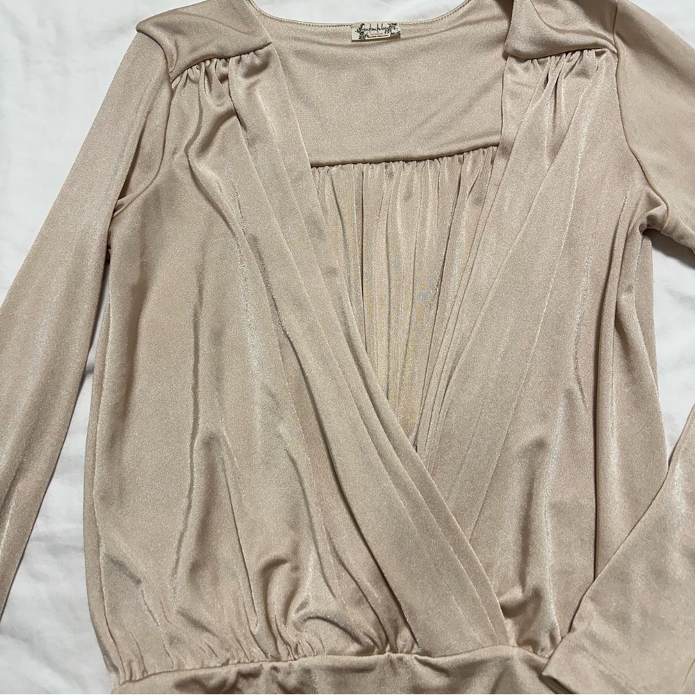 Free People Blush Beige Wrap Bodysuit - Picture 6 of 11